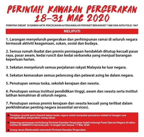 Iwbselangor On Twitter PERINTAH KAWALAN PERGERAKAN 18 31 MAC 2020 1