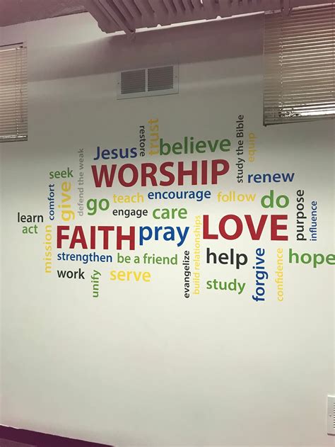 Word Collage Faith Worship Love, Youth Room, Church, Christian School ...