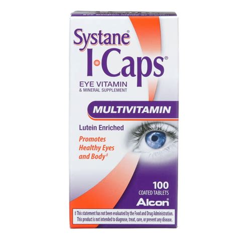 Icaps Multivitamin Eye Vitamin And Mineral Support Coated Tablets 100