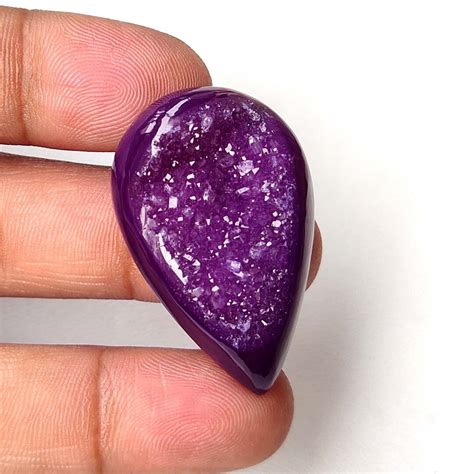 Purple Agate Druzy Geode Gemstone Purple Onyx Druzy Agate Cabochon