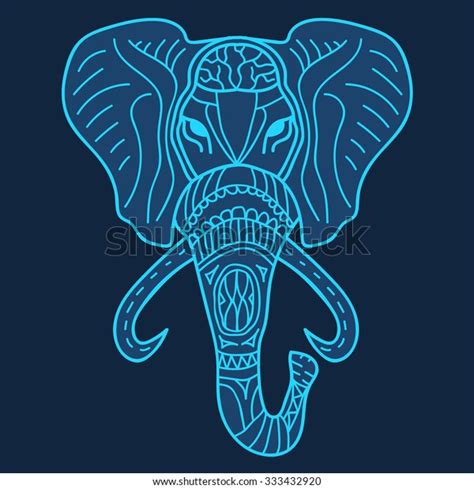 Handdrawn Indian Elephant Head Vector Illustration Stock Vector Royalty Free 333432920