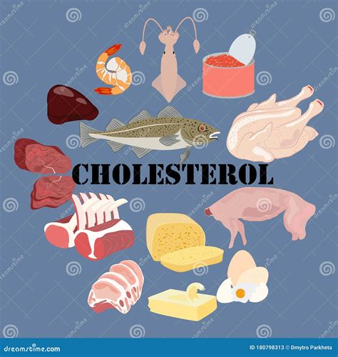 Cholesterol Healthy Nutrient Rich Food Vector Illustration Stock Vector Illustration Of