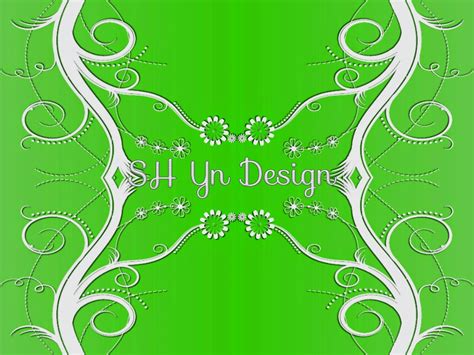 Sh Yn Design Floral Frame 122 Apple Green White