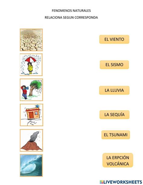 Fenomenos Naturales Interactive Activity For Ciencia Live Worksheets