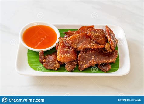 Sun Dried Pork With Sauce Stock Photo Image Of Burn