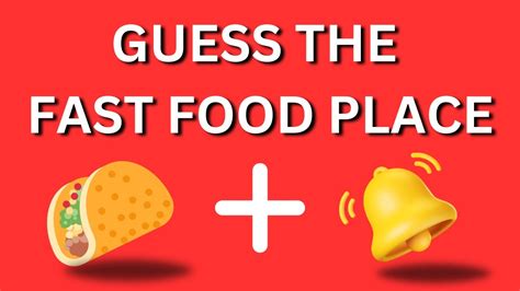 Guess The Fast Food Place By Emoji Food Emoji Quiz Challenge YouTube