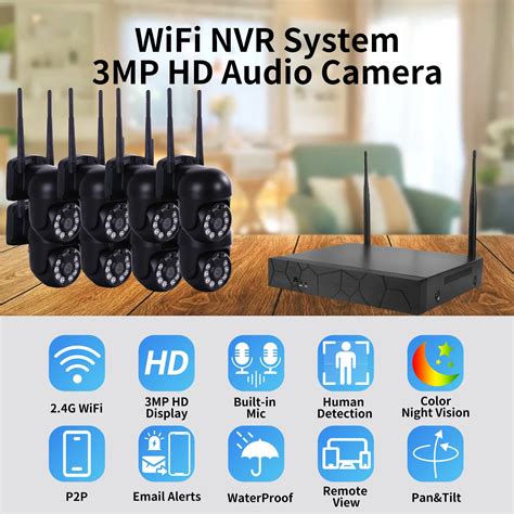 H Mp Hd Wireless Cctv System Two Way Audio Waterproof Ptz Wifi Ip