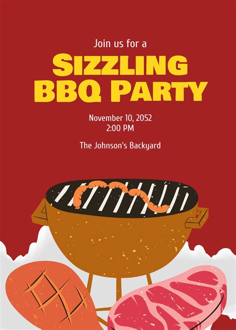 Free Bbq Picnic Invitation Template To Edit Online