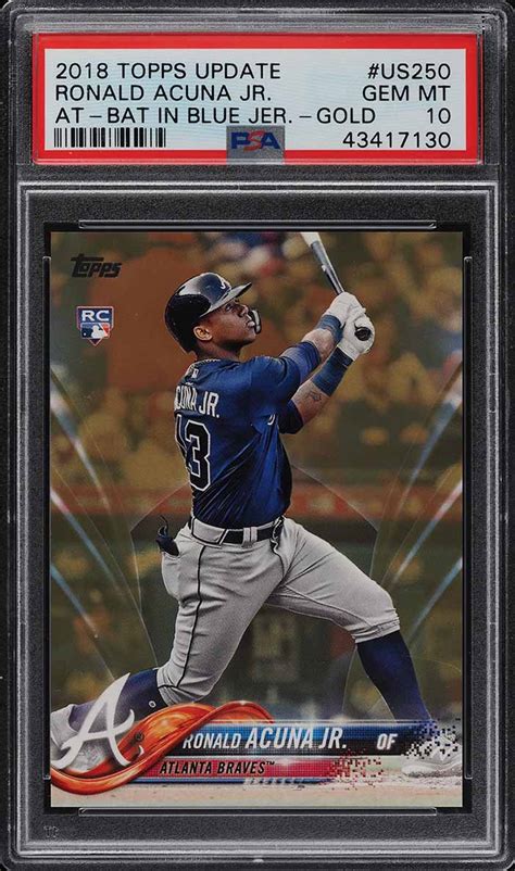 Topps Update Gold Ronald Acuna Jr Rookie Rc Us Psa