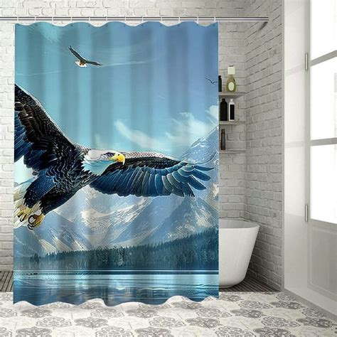 AWERP Chic Modern Bathroom Decor Flying Eagle Nature Pictures Snow