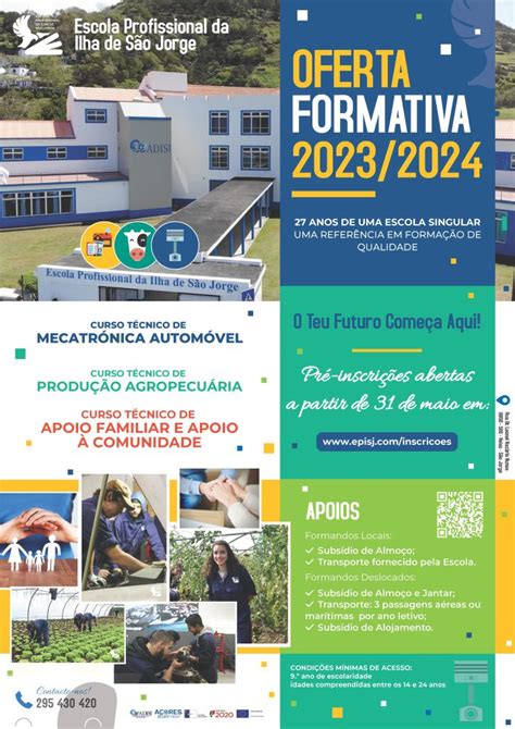 Oferta Formativa Da Escola Profissional Da Ilha De SÃo Jorge Municipio De Velas