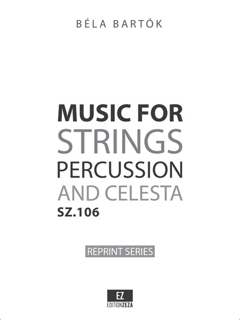 Bartok: Music for Strings, Percussion and Celesta - Sheet Music X ...