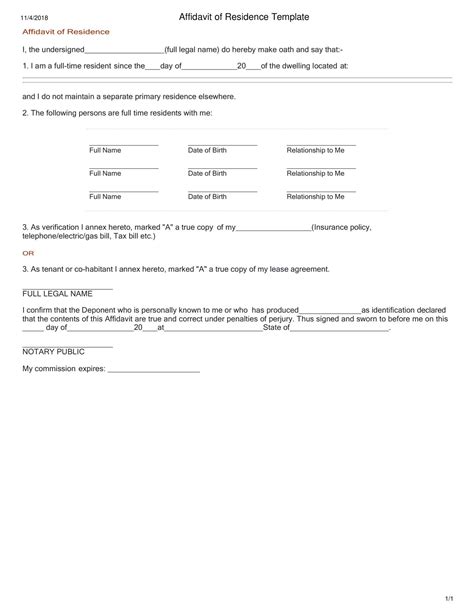 Free Printable Proof Of Residency Letter Templates Pdf 52 Off