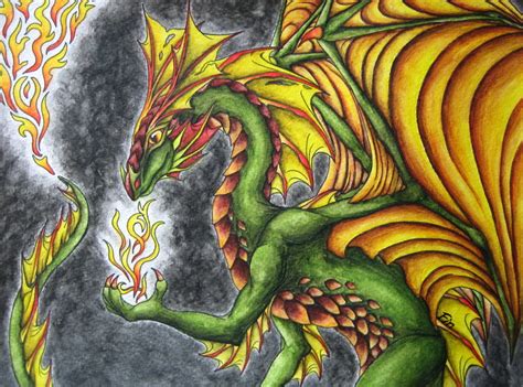 green fire dragon by wildelbenreiter on DeviantArt