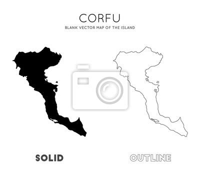 Corfu Map Blank Vector Map Of The Island Borders Of Corfu For Posters