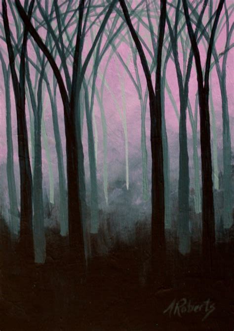 Enchanted Forest, Fine Art Original Acrylic Landscape Painting, Surreal ...