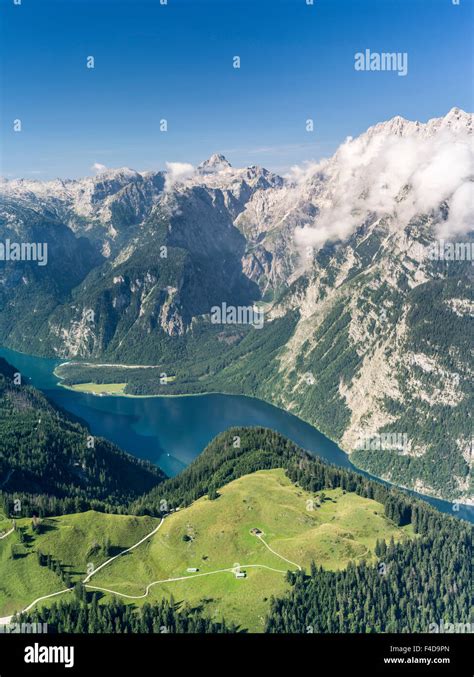 Berchtesgaden Alps View From Mt Jenner Towards Lake Koenigsee And Mt