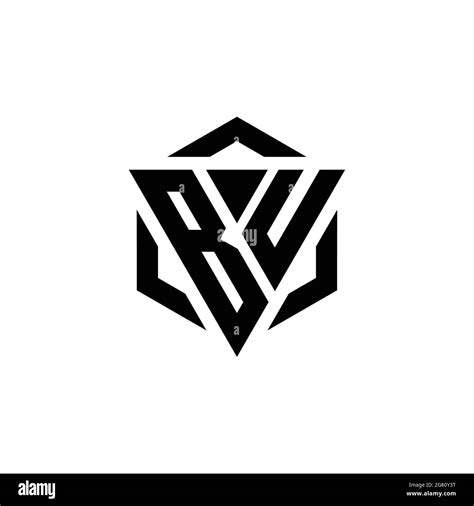 BU Logo monogram with triangle and hexagon modern design template ...