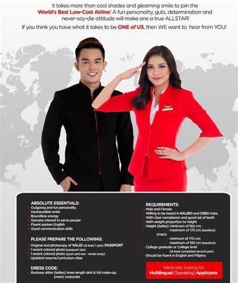 Fly Gosh Air Asia Cabin Crew Recruitment Walk In Interview Manila