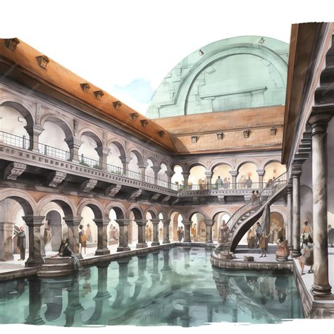 Premium AI Image | Roman bathhouse with people enjoying various