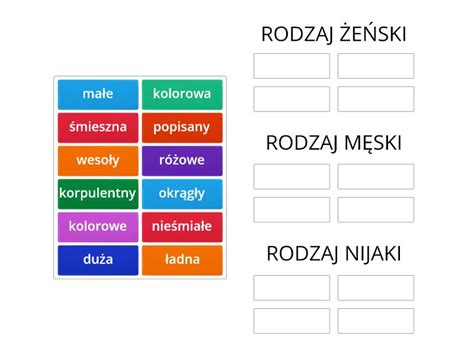 Odmiana Przymiotnika Przez Rodzaje Group Sort