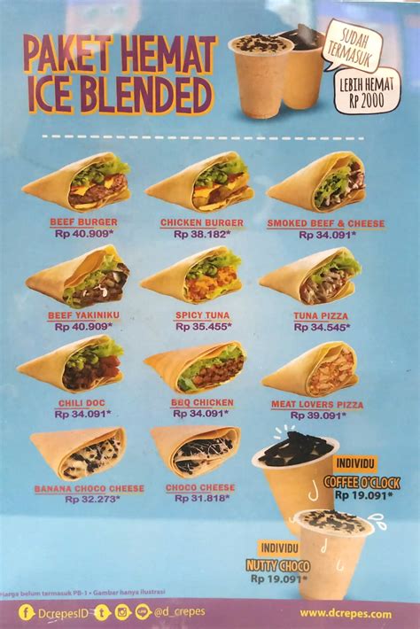 D' Crepes Menu, Menu for D' Crepes, Sudirman, Jakarta - Zomato Indonesia