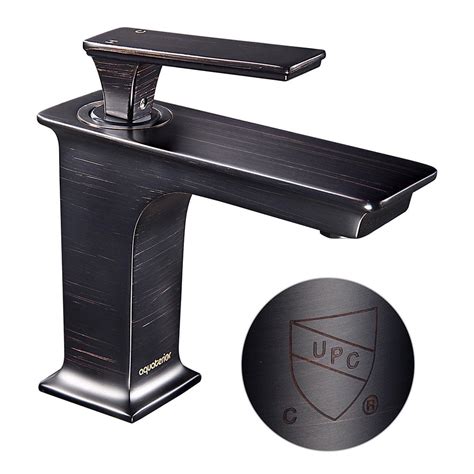 Aquaterior Modern 1 Hole Vanity Sink Faucet Square Cold Hot Water Tap ORB Walmart
