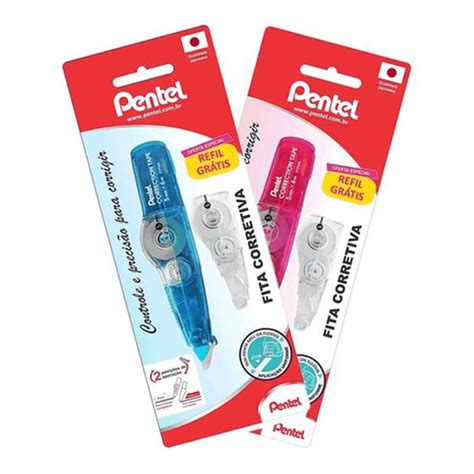 Fita Corretiva Pentel Correction Retratil X Mm Refil Corretivo