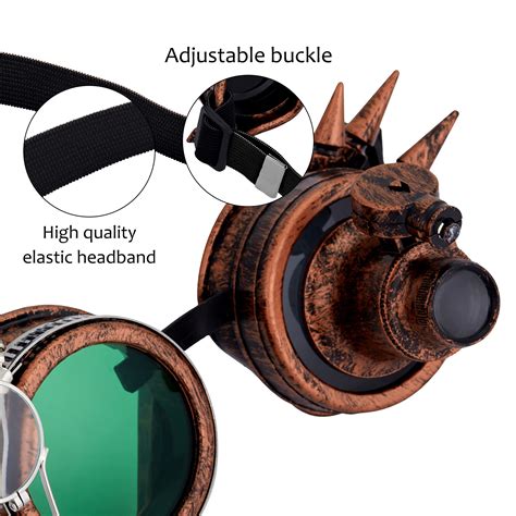 Futata Steampunk Goggle With Colored Lenses Ocular Loupe Welding