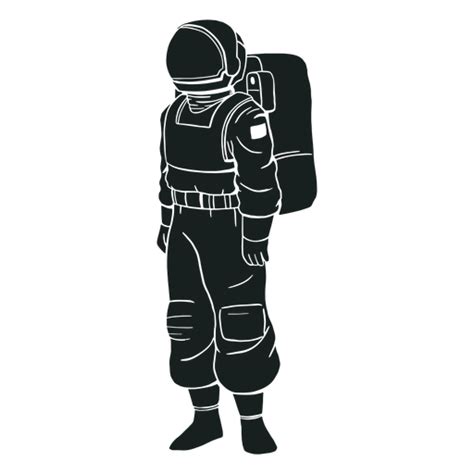 Diseño Png Y Svg De Silueta De Astronauta De Pie Para Camisetas