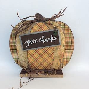 Agd Fall Decor Give Thanks Chunky Wood Pumpkin Etsy