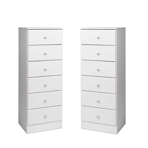 Home Square Drawer Wood Lingerie Chest Set In White Set Of Walmart