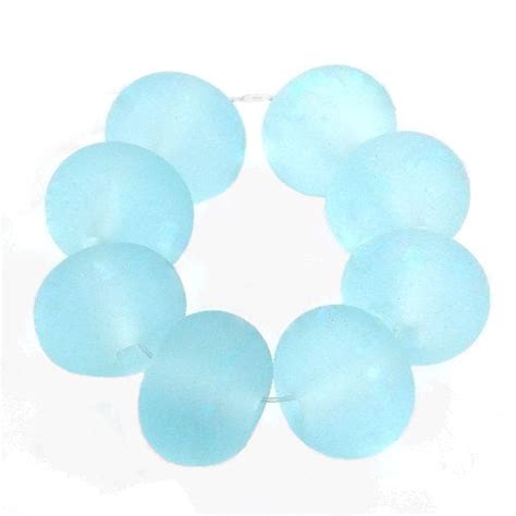 Handmade Lampwork Glass Beads Pale Aqua Blue Silver Etched Covergirlbeads