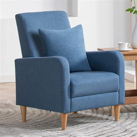 Colamy Modern Upholstered Accent Chair Armchair With Pillow Fabric