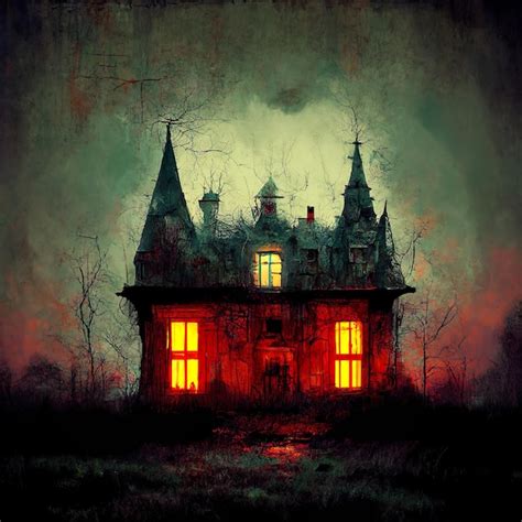 Premium Photo Dark Night Halloween Haunted House