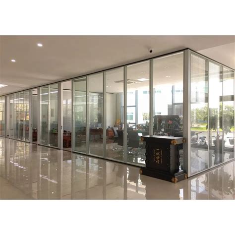 Aluminium Stainless Modular Fabric Space System Partition Wall Clear