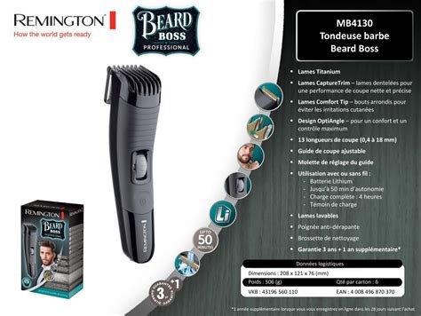 Remington Tondeuse barbe Remington MB4130 - fiche produit