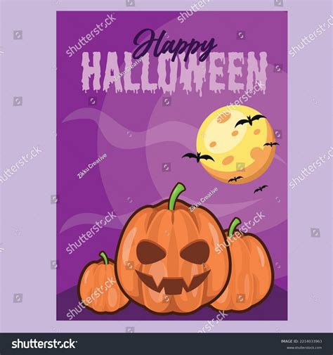 Spooky Halloween Banner Pumpkin Head Illustration Stock Vector Royalty Free 2214033963