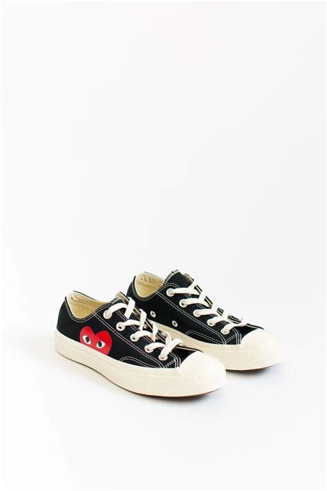 Comme Des Garçons Play X Converse Black Canvas Chuck Taylor Low Top