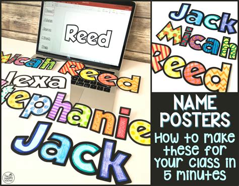 Name Posters First Day Of School Art Thehappyteacher