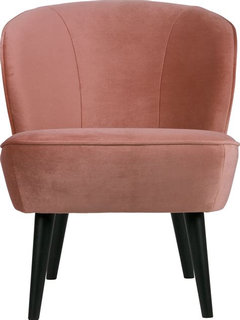 WOOOD Sara Fauteuil Fluweel Oud Roze 59x71x70 Bol