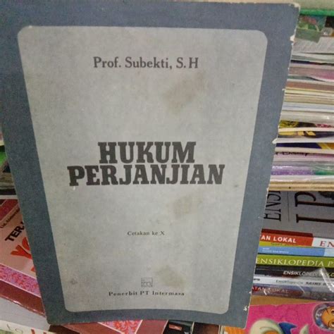 Jual Buku Original Hukum Perjanjian By Prof Subekti S H Shopee