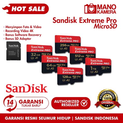 Jual Mikro Sd Sandisk Extreme Pro Micro Sd Gb Gb Gb Gb Class