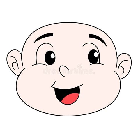 Baby Boy Head Emoticon Smiling Cute Stock Vector Illustration Of