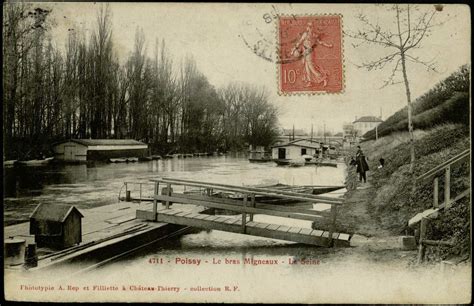 Poissy Poissy Le Bras Migneaux La Seine Carte Postale Ancienne