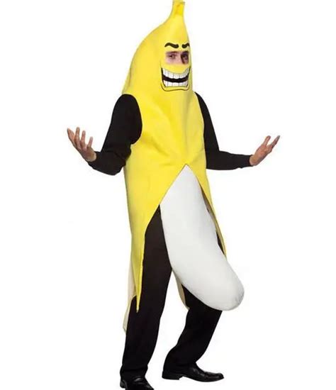 Free Shipping Adult Unisex Funny Banana Suit Yellow Costume Light Fruit