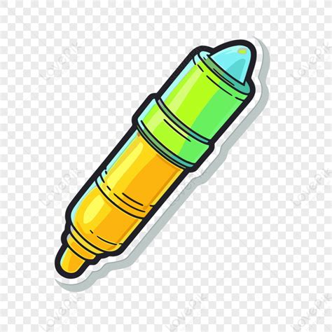 Cartoon Crayon Sticker Isolated On White Clipart Vector White Stickers