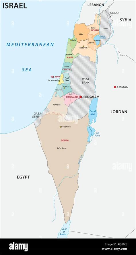 Israele politica e amministrativa di mappa vettoriale Immagine e ...