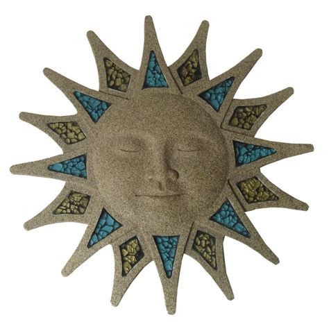 Garden Treasures Glass Mosaic Sun Face Wall Art at Lowes.com