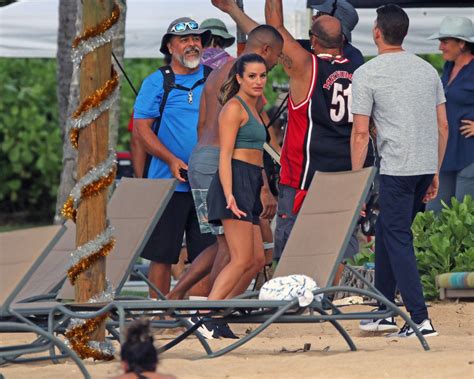 LEA MICHELE In Bikini On The Set Same Time Next Christmas At A Beach